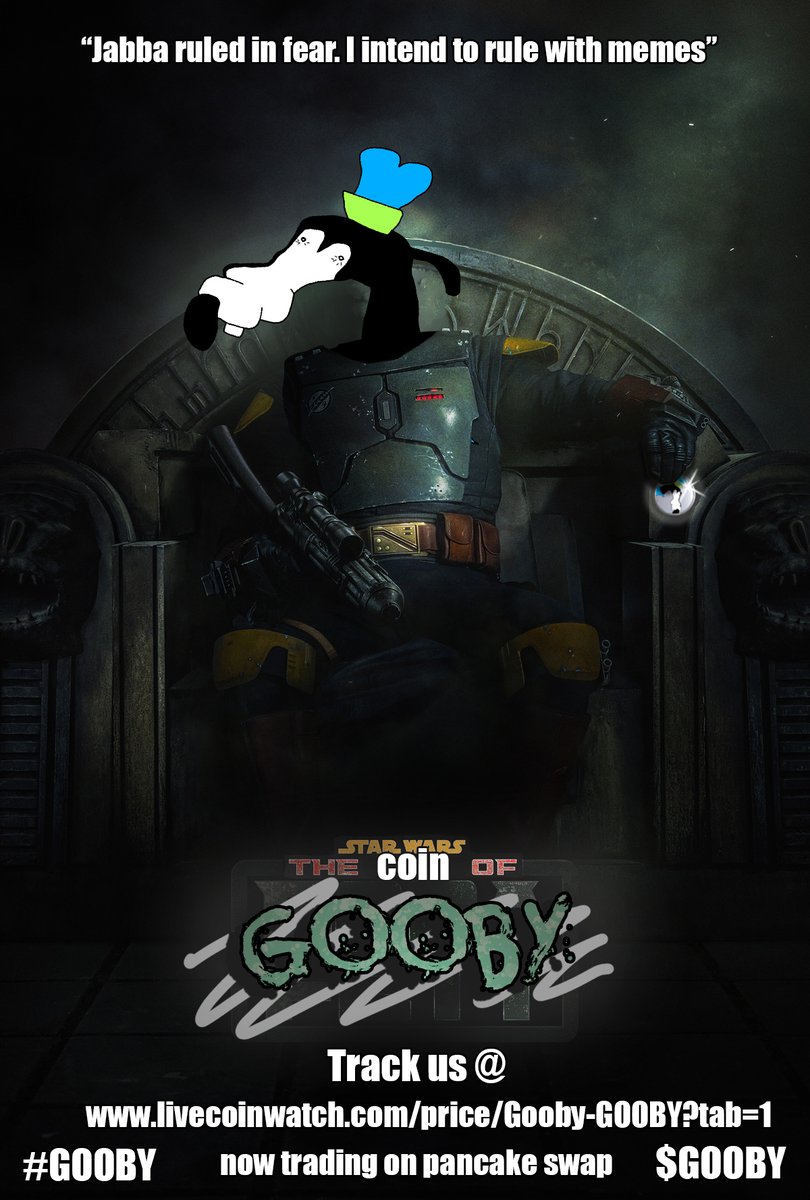 goobytoken's tweet photo. #TheOpportunity to win some #GOOBY

LAST DEY 2 ENTUR!!!!!!!!!!!!!

How to Enter:
- Follow
- Retweet
- Purchase $GOOBY; https://t.co/bEyclsdxyN
- DM wallet address

#cryptocurrency #Crypto #HappyNewYear2022  #BookofBobaFett #StarWars #memecoins #Memes https://t.co/Xg0qqBosPF