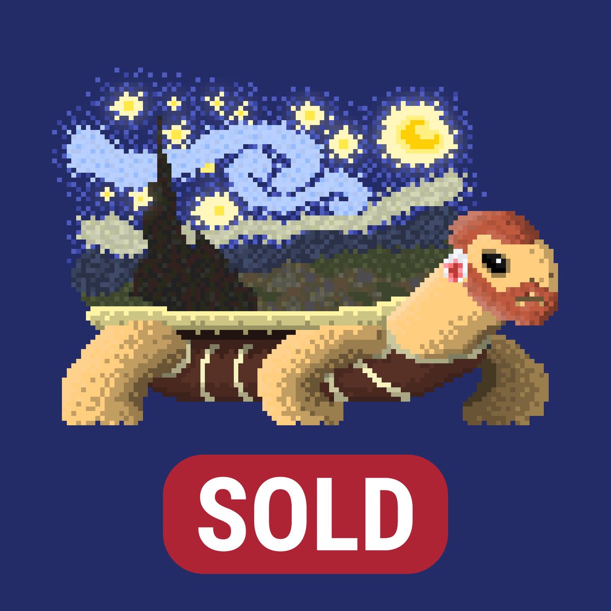 riseofturtles's tweet photo. And in this year's likely final sale, the Van Gogh turtle kicks off an artsy year with its new owner. #Riseofturtles #NFT #art #Ethereum https://t.co/K4JEZIbgs0