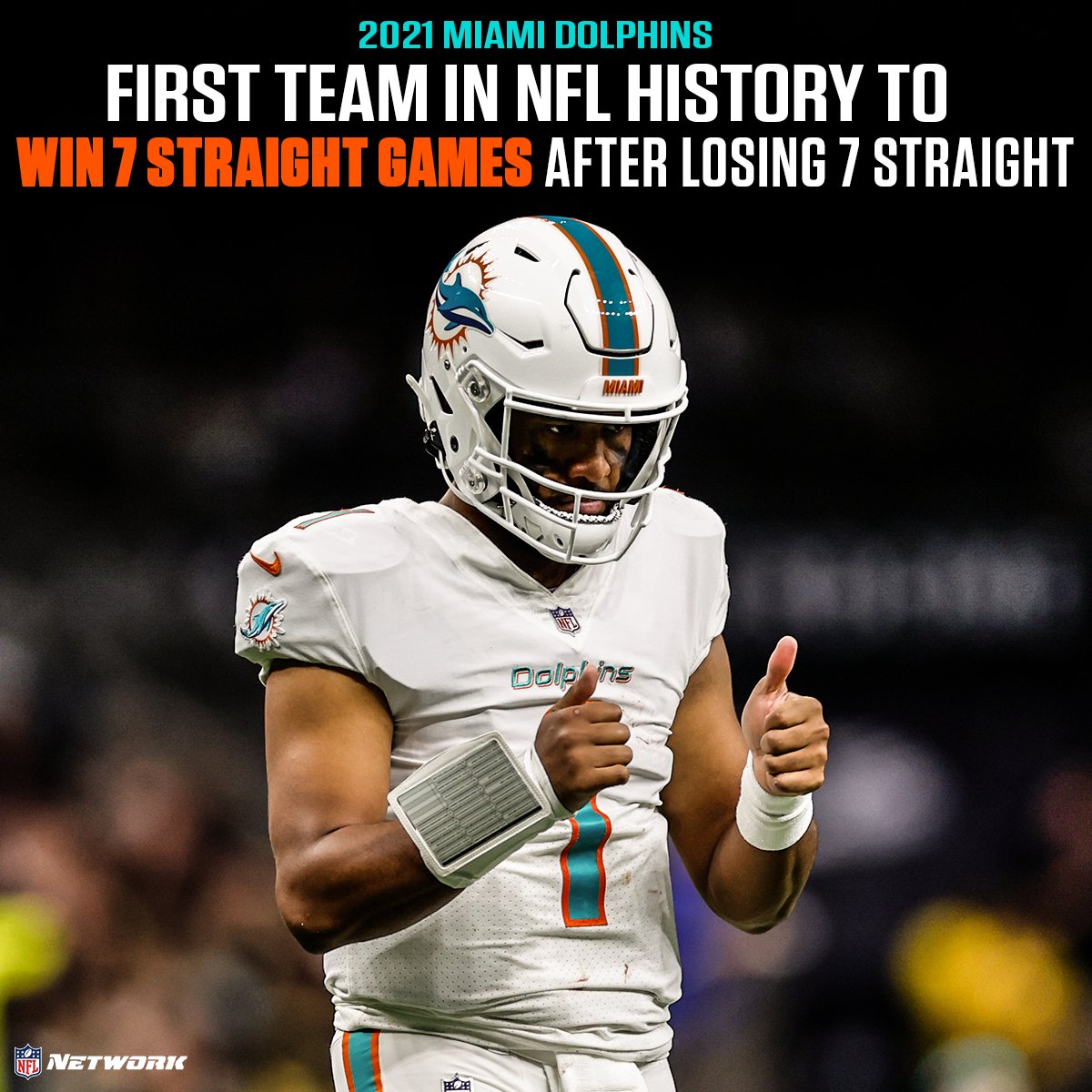nflnetwork's tweet photo. Can the @MiamiDolphins make it 8️⃣? https://t.co/444lKvRJbW