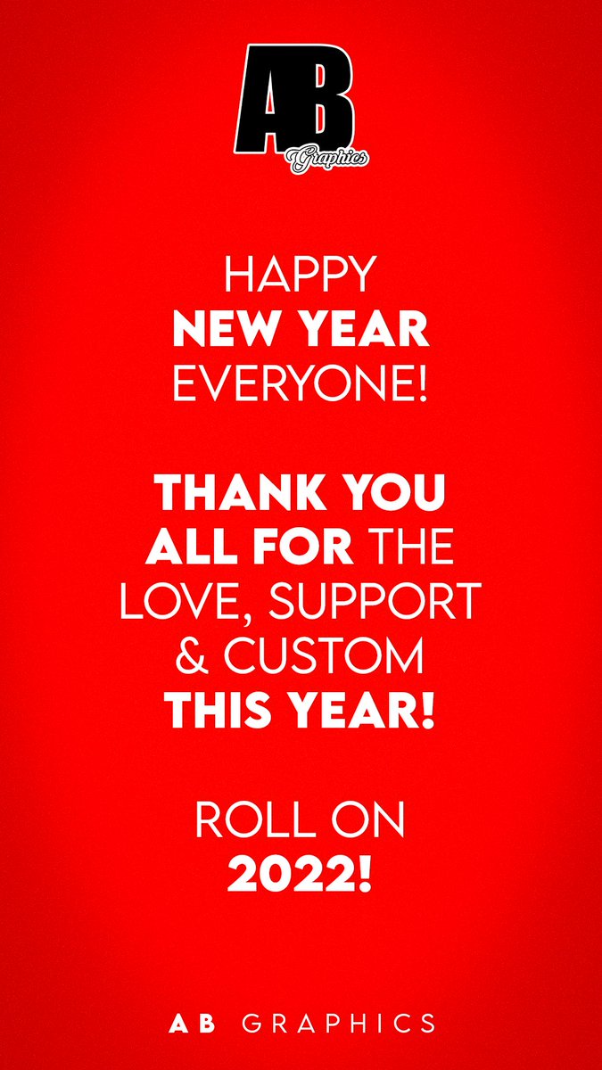 abgraphics711's tweet photo. 2021 Over and Out! Thank you all for everything throughout this tough year!🆎

It’s been a pleasure👊 

Your Design, Your Way.🆎 https://t.co/SwfFUdob3U