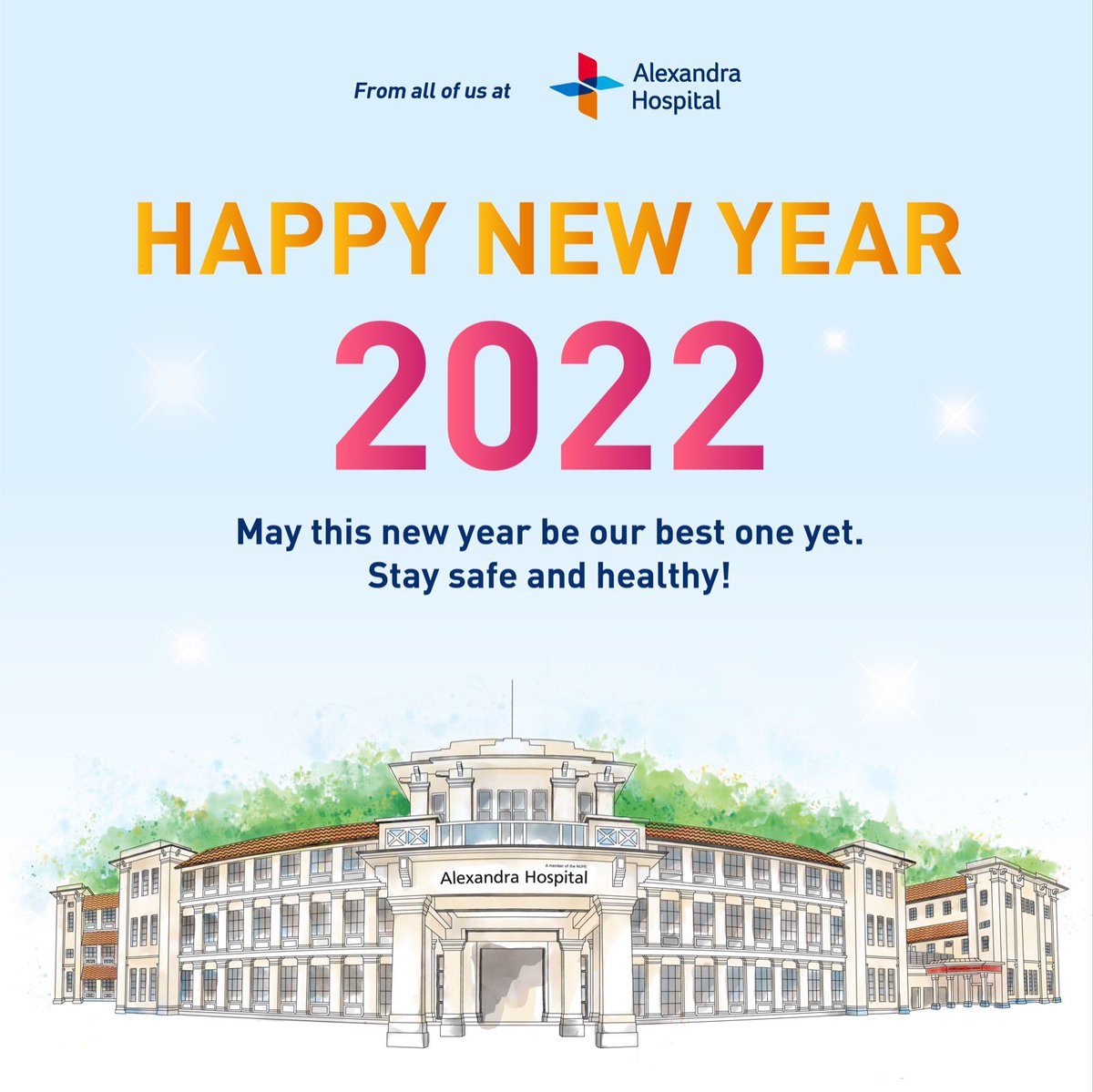 AlexHospSG's tweet photo. From all of us at Alexandra Hospital, Happy New Year! 🥳 #2022NewYear https://t.co/Fm0pCRJpJx