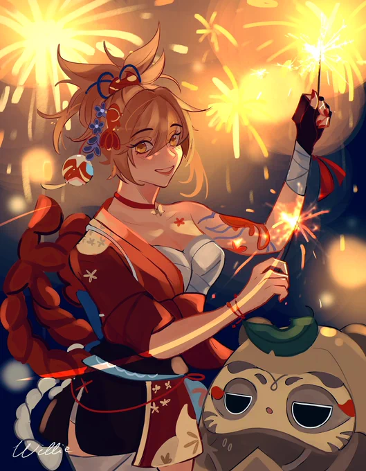 Happy new year everyone🎇🎇

#GenshinImpact #yoimiya 