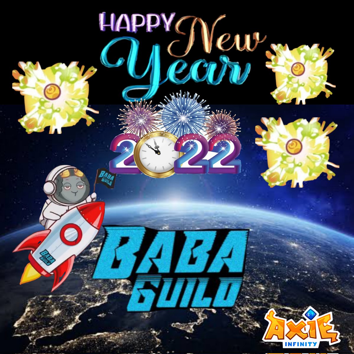Lady_Mazikeen's tweet photo. @baba_guild wishes you all a HAPPY NEW YEAR. We wish you all the best, great work to reach your fondest goals. We hope for your fulfillment, contentment, peace and more, a brighter, better new year than you've ever had before.
#babanewyear2022
#babatothemoon
#AxieInfinity https://t.co/rOnJT5DOks