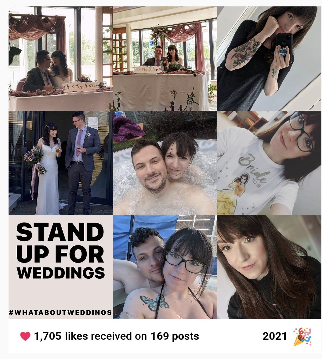 GeorgeCat96's tweet photo. Best 9 of 2021 ❤️ all of these are wedding related 🤣 .... Bring on the wedding breakfast and party next year 💖 .... If we don't get restricted again. 🤦🏻‍♀️#best9of2021 #wedding #2021bride #whataboutweddings #finallymarried https://t.co/M2CSQ9ez31