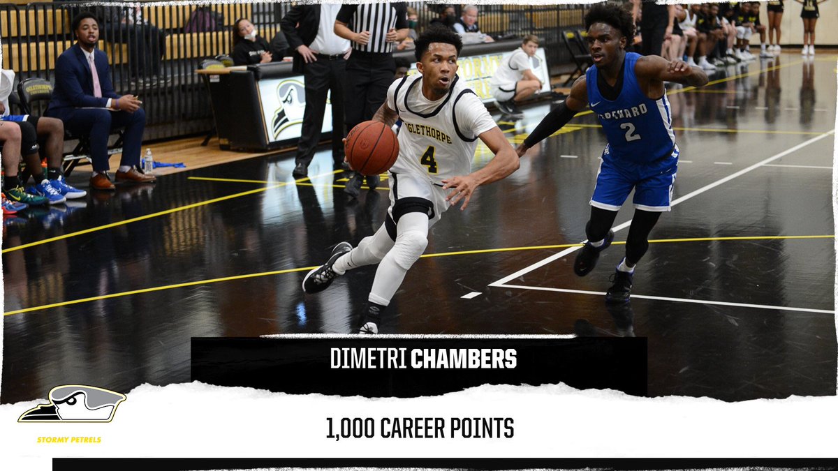 Congratulations to Dimetri Chambers for scoring his 1000th point and becoming the 33rd member of the 1000 point club at Oglethorpe. He did it in just 45 games, which is the fastest to 1000 points in OU history.