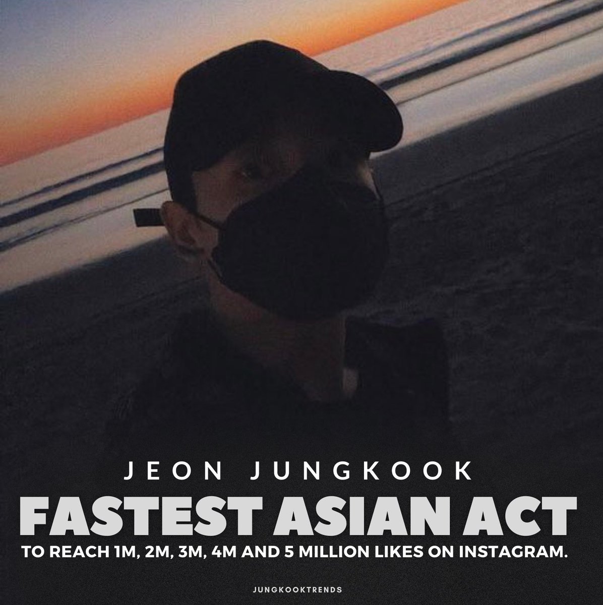 jungkooktrends's tweet photo. Jeon Jungkook, the fastest asian act to reach 1M, 2M, 3M, 4M and 5M likes on Instagram. https://t.co/xcP1mfMJ8y