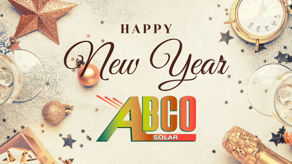 ABCOSolar's tweet photo. Wishing you a happy, healthy and prosperous New Year from everyone at ABCO Solar! https://t.co/yJa28B9WiF