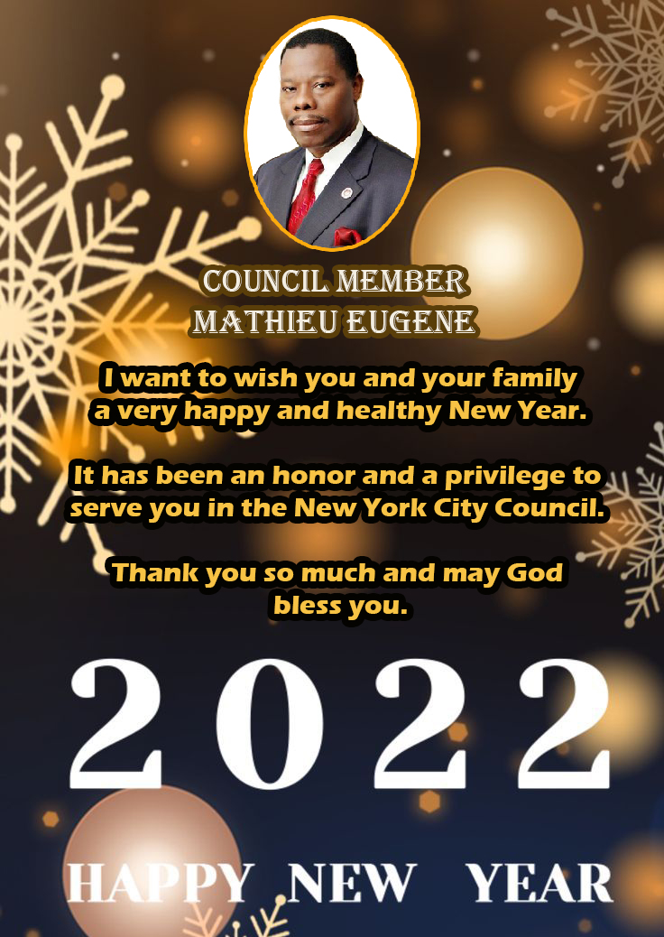 I want to wish you and your family a very #HappyNewYear. It has been an honor and a privilege serving you in the <a href="/NYCCouncil/">New York City Council</a>. Thank you so very much and may God bless you.