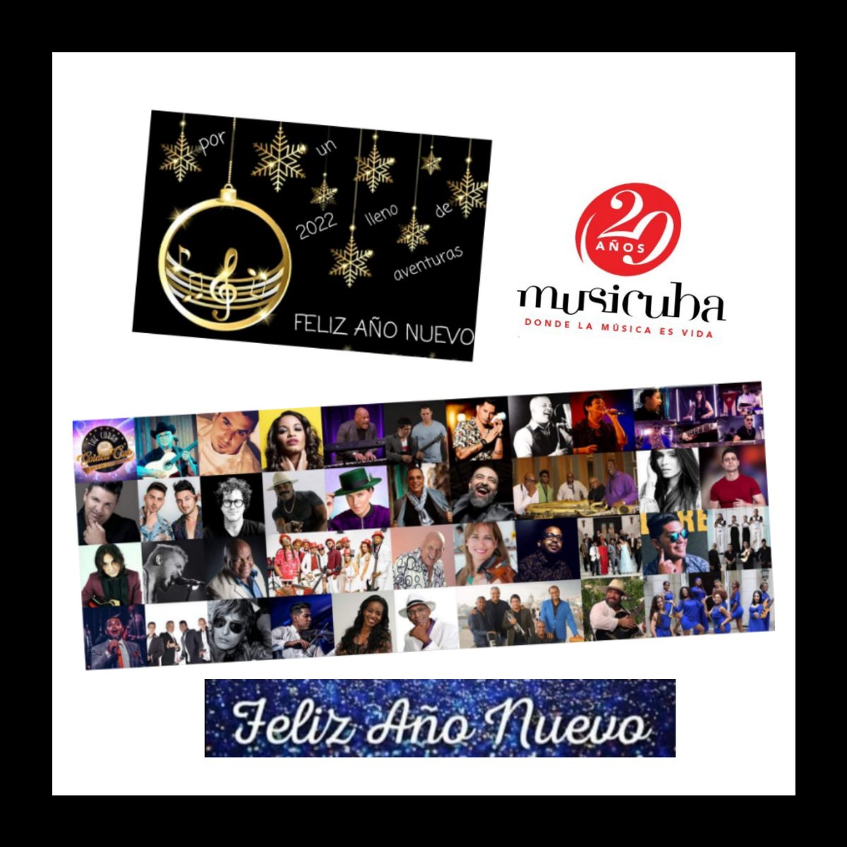 Ya se #SienteLaMúsica de los últimos días del año invitando a ver como #LaMúsicaVive en cada cubano. Feliz 2022 a quienes han hecho crecer el arte. #CubaEsCultura #DondeLaMúsicaEsVida
