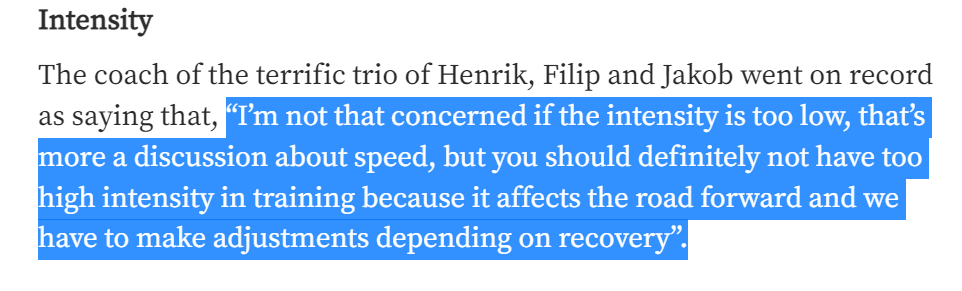 TStellingwerff's tweet photo. Some insights into training from Gjert Ingebrigtsen in this recent article.  Highlights risk vs. reward, impact of date pace vs. ultimate "goal" pace (being realistic w/ current training), training specificity and training impact/impulse vs. recovery.  https://t.co/DP2fVpnk7O https://t.co/JfvJbCOb3R