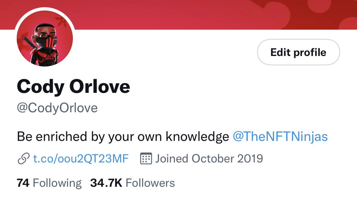 IM REPPING <a href="/TheNFTNinjas/">NFT Ninjas</a> ON
ALL SOCIAL MEDIA PLATFORMS.