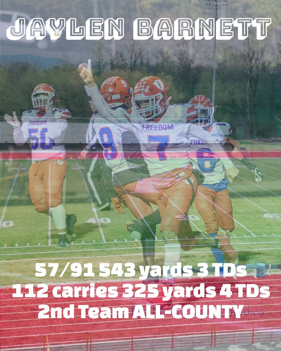 Freedomfball's tweet image. Jaylen Barnett. Class of 2024. QB/WR/DB.