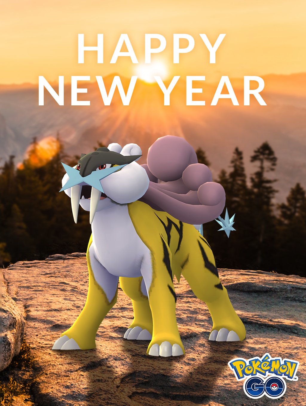 Pokemon Go Japan あけましておめでとうございます 昨年は Pokemon Go を楽しんでいただき ありがとうございました 今年も皆さんに楽しんでいただけるようなイベントが盛りだくさんです トレーナーの皆さんに ライコウ の年賀状をお届けし