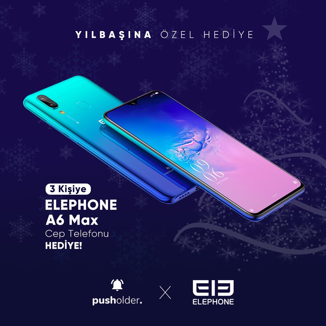 Pusholder Ailesine Özel Yılbaşında 3 Kişiye Elephone A6 Max HEDİYE! 

Çekilişe katılmak için; 

• Bu tweeti RT’le ve beğen.
• <a href="/elephonetr/">Elephone Türkiye</a> hesabını takip et.