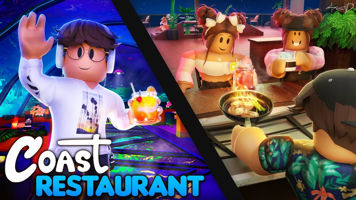 SeirdFX's tweet image. Thumbnail for Coast Grill! 👩🍳
Let me know what you think in the comments!
#Roblox #RobloxDev #RobloxGFX #RobloxArt