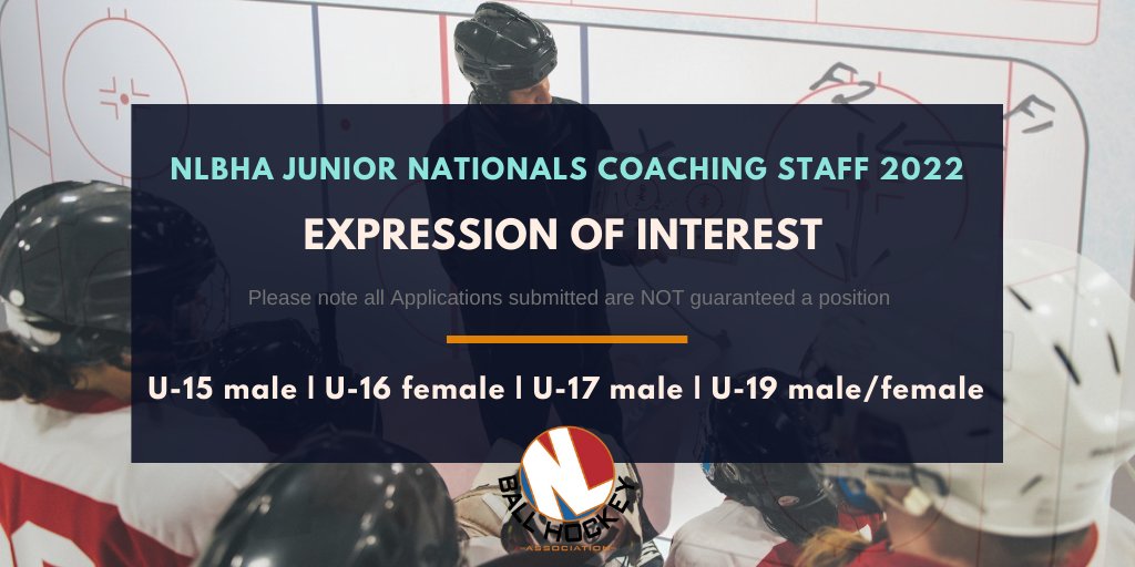 NLBallHockey's tweet photo. NLBHA call for coaches for 2022 Junior National program, to apply please access form via the following link. https://t.co/GToSKf3azR https://t.co/qGktWhTJc3