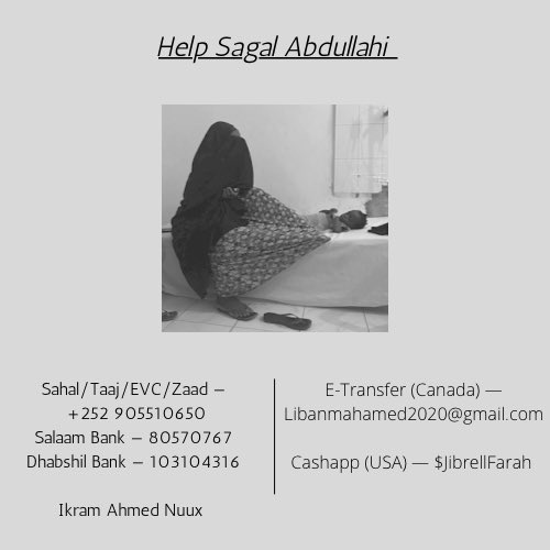 IkramIsse's tweet photo. her family is currently struggling financially to her treatment. With her parents being extremely underpaid &amp; living in a IDP camp, Sagal and her family are in great need of your help during these tough times.  Please donate, share &amp; make dua for Sagal &amp; her family. https://t.co/FWBnDk3Vxo