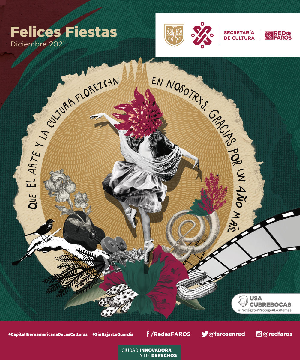 Agradecemos infinitamente el tiempo que pasaste con nosotrxs este 2021, compartiendo tus saberes, palabras y talento en los talleres libres en línea y presenciales, aniversarios, #CulturaAlAireLibre y todos los eventos especiales que preparamos para ti. 🥰

¡Feliz Año Nuevo! 🥳🎊