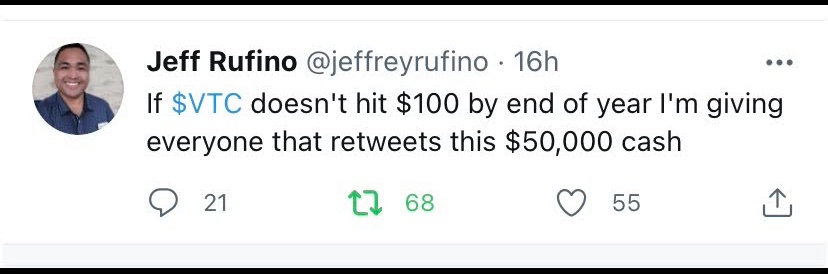 earnmorcrypto's tweet photo. @jeffreyrufino just wanted to follow up on this #vtc tweet from early in the year: https://t.co/xzv2D11U06