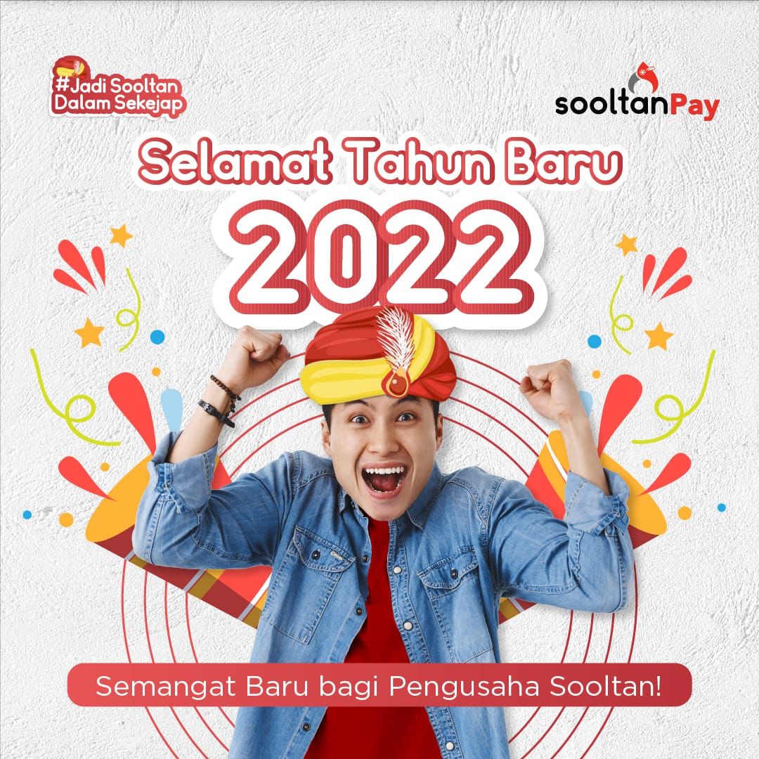 sooltanpay's tweet photo. SELAMAT TAHUN BARU 2022! 🥳

Semoga di tahun yang baru, akan banyak kejutan positif untuk usaha Pengusaha Sooltan. 

Mari bersama tingkatkan ekonomi digital dengan digitalisasi usahamu bersama SooltanPay dengan penuh semangat!

#HappyNewYear #2022NewYear #NewYear2022 #umkm https://t.co/k5AE8dFVIY