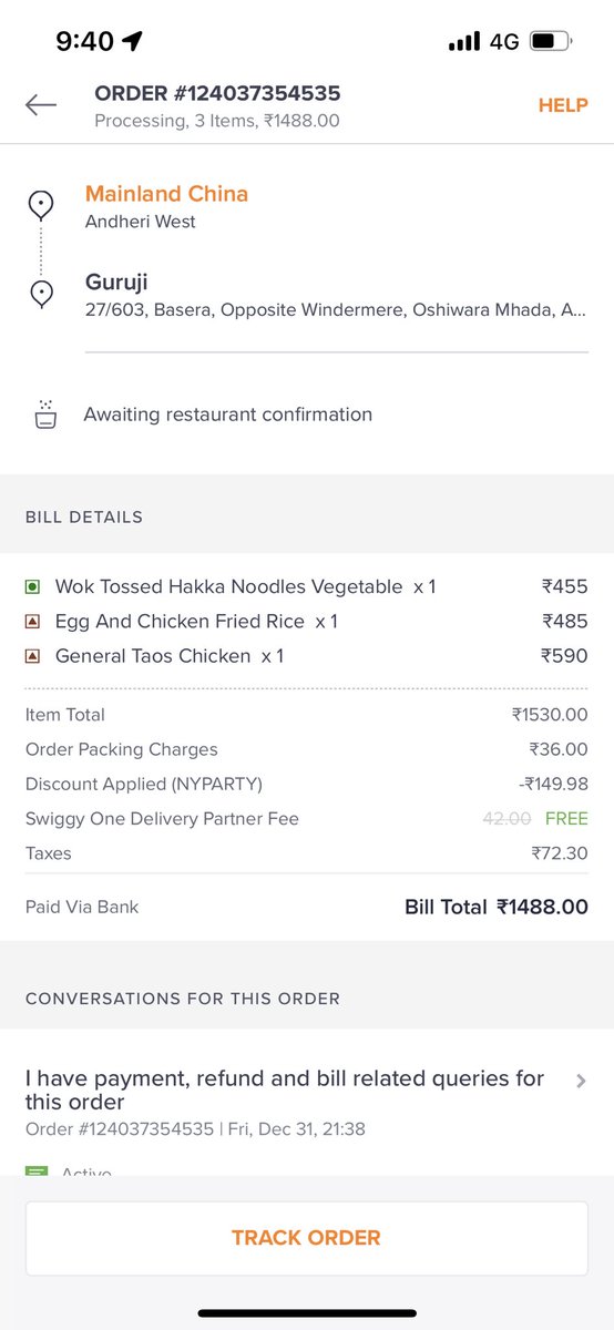 monicaunplugged's tweet photo. @SwiggyCares you have cheated me of 1488 Rs my food order never reached me. Neither did the restaurant people respond to us. Reply back to me ! https://t.co/knmJvX2jiq