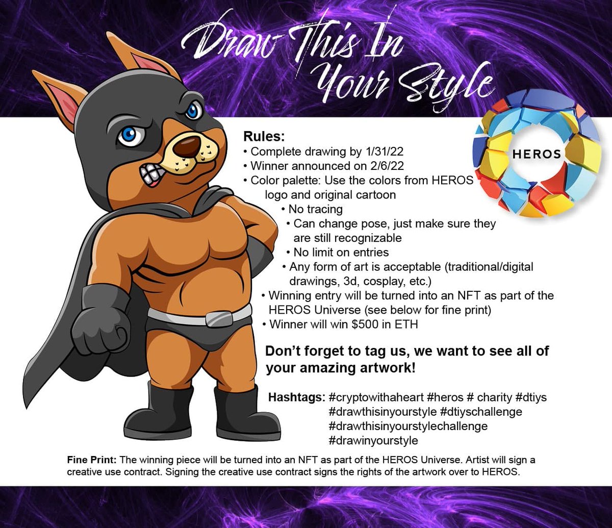 TheChadRocks's tweet photo. Are you an #artist looking for some #exposure in the #NFTCommunity? @HerosToken wants to turn your #art into an #NFT! Simply #redraw this $HEROS mascot in your own style (#seerules)

To learn more:
Join our Telegram: https://t.co/V5cOikqaMl
Website: https://t.co/dR41ufpKfS https://t.co/RzCp38XGyX