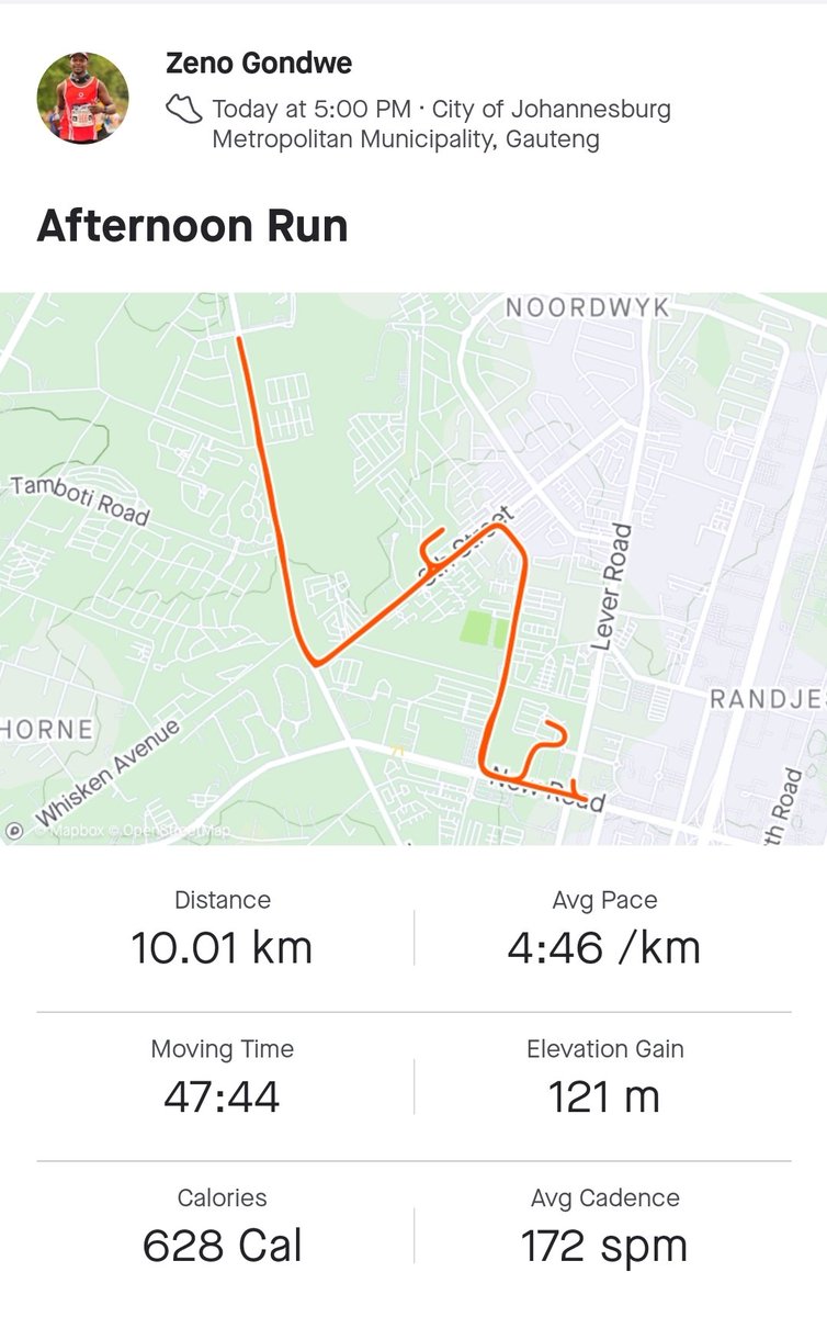 Zeno_Gondwe's tweet photo. Motivation gets you started, Commitment keeps you going.

As this year's curtains draw to an end, I had to push and finish my today's run strong 
10km sub 50min

@TotalsportsSA 
#HomeOfRunning 
#TSFestive50
#IPaintedMyRun 
#RunningWithTumiSole https://t.co/zFh3RyEBTf
