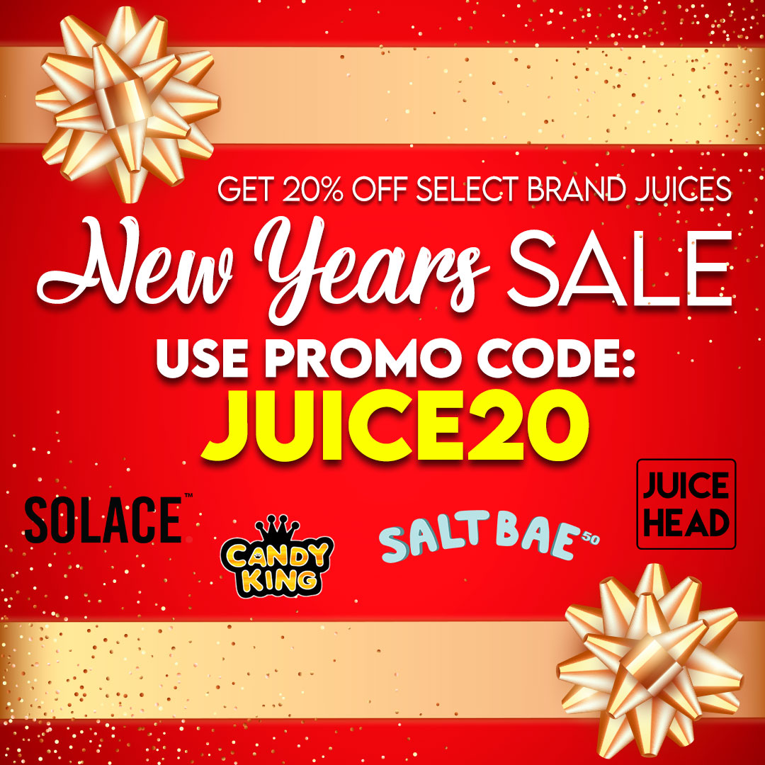 🔴⚪🔵 Ring in the New Year with 20% OFF Select E-Liquids! From Salt Bae, Solace, Candy King, &amp; Juice Head! 🔵⚪🔴

#newyearsale #vapesale #vape #vapenation #vapeon #saltbae #solace #candyking #juicehead #provape #eliquid