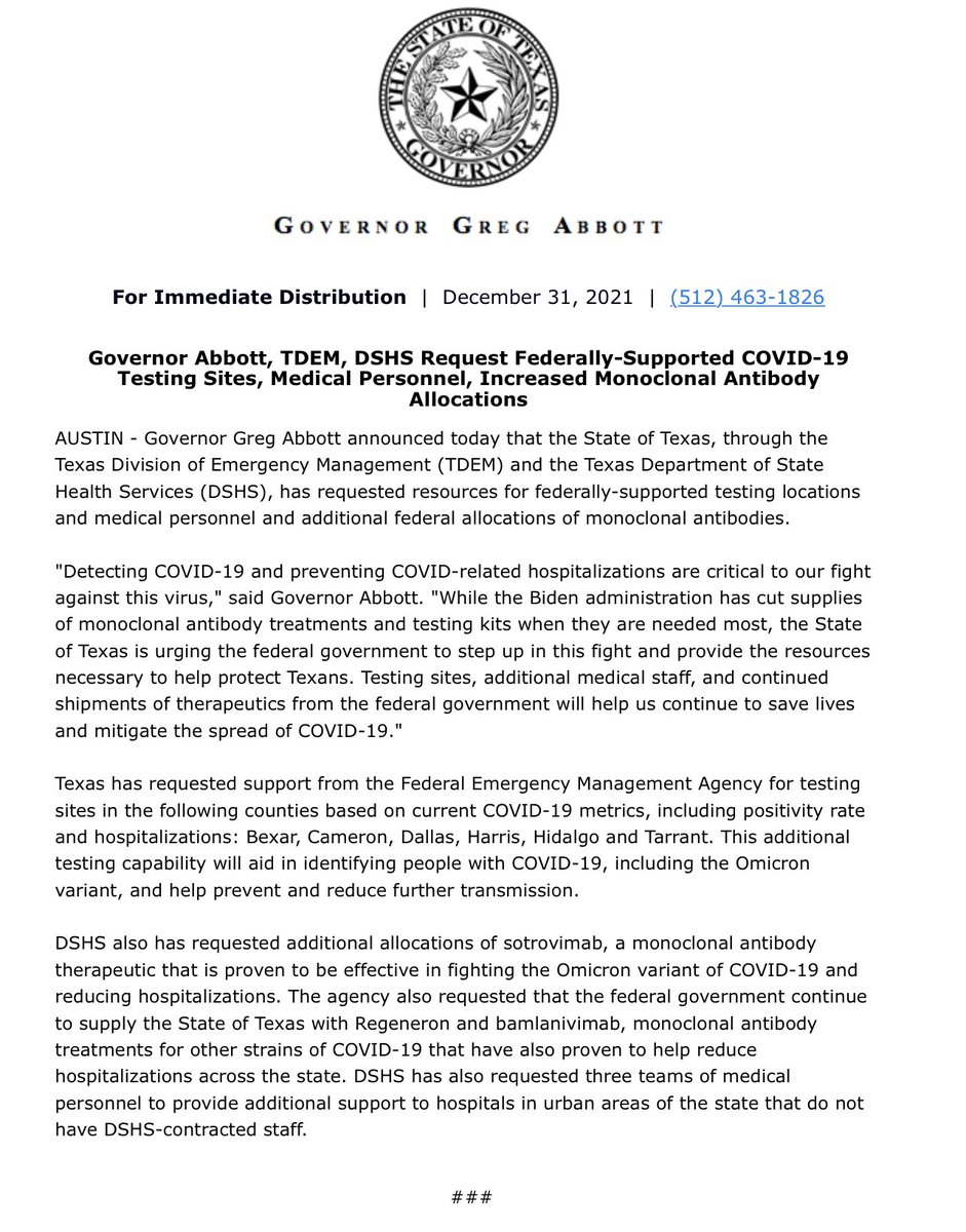 Joeycules's tweet photo. Texas governor Greg Abbott is asking the Biden Admin and FEMA for assistance in handling the COVID surge in the state. 

Bexar County/San Antonio is one of the regions for which Abbott is requesting help. 

@TPRNews https://t.co/IjnpKot3ys