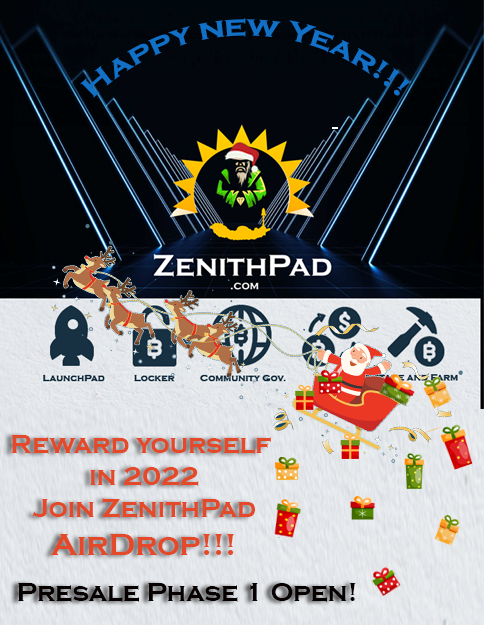 Zenithpad_com's tweet photo. Happy New Year Staking, Farming, Swapping!...May your bags fulfill! Join ZenithPad Community! #Aidrop #presale #Crypto #LaunchPad https://t.co/rMVGdBa8Lo