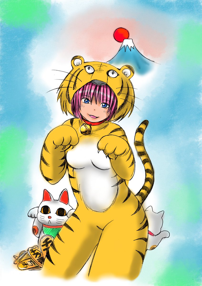 ラフ描いて→鉛筆でトレースして→スキャンしてクリスタで色塗って→iPhoneのアプリで雪チラつかせて文字入れました。
ペン入れ無しで漫画描けるかも…
(=゜ω゜)ノ 