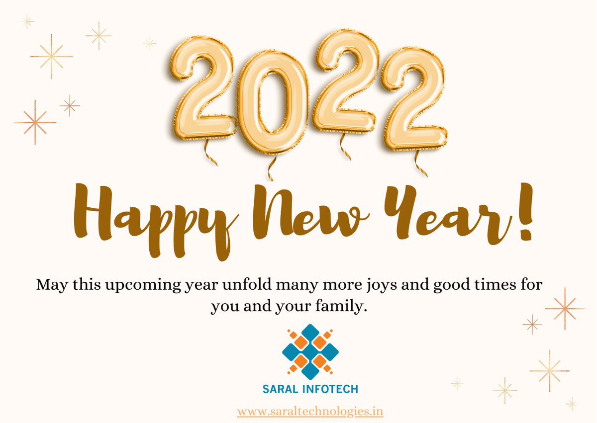 saralinfotech's tweet photo. Wish you &amp; your loved ones a Happy, Healthy &amp; Prosperous New Year !
 #happynewyear2022 #happynewyear #2022countdown #saralinfotech #prosperity #happinesss #health #peace for all. https://t.co/XvNQ1Av8Gp