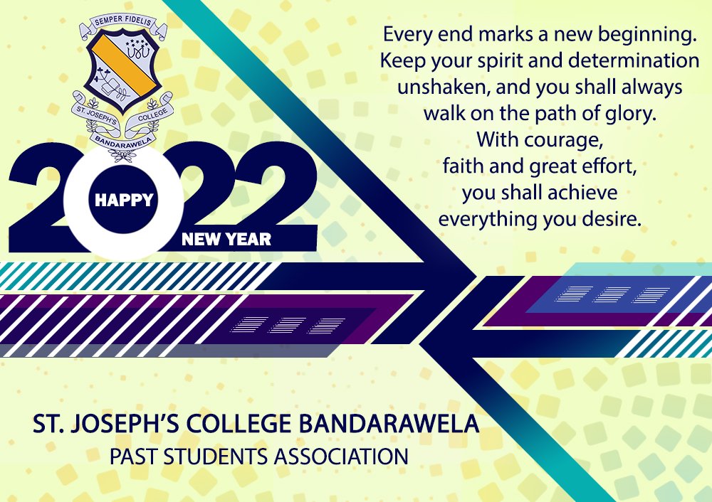 HAPPY NEW YEAR TO EVERYONE!!!

Life is an adventure that's full of beautiful destinations. Wishing you many wonderful memories made in 2022. 

PSA - St.Joseph's College Bandarawela

#SJCBW #SJCPSA #CheerJosephians 💙💛