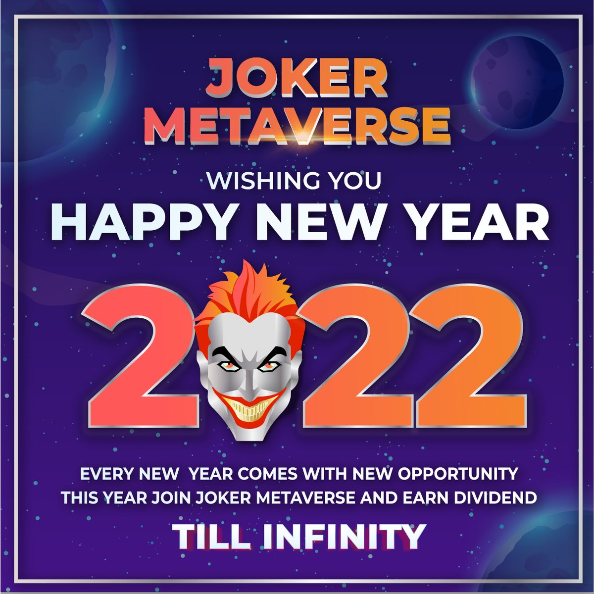 𝐖𝐞 𝐚𝐫𝐞 𝐥𝐚𝐮𝐧𝐜𝐡𝐢𝐧𝐠 𝐬𝐨𝐨𝐧, 𝐬𝐭𝐚𝐲 𝐭𝐮𝐧𝐞𝐝 𝐚𝐧𝐝 𝐟𝐨𝐥𝐥𝐨𝐰 @joker_metaverse 𝐟𝐨𝐫 𝐦𝐨𝐫𝐞 𝐮𝐩𝐝𝐚𝐭𝐞𝐬.
.
Follow our other official handles -
Telegram
t.me/JOKER_METAVERSE
.
.
#getdividendtillinfinty
#realtimegame #NewYear #DontMissOut #rummy #poker