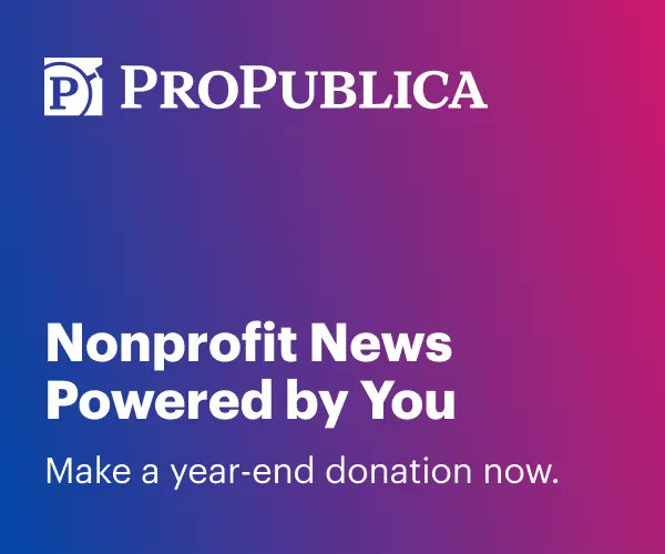 propublica's tweet photo. A nonpartisan, independent press is a critical force for democracy and justice. At ProPublica, our goal is to shine a light on corruption, wrongdoing and the misuse of power. 💡 Help us in this pursuit by making a donation by midnight. Thank you! https://t.co/Yk5ceyioGz https://t.co/JadhQ1JdkR