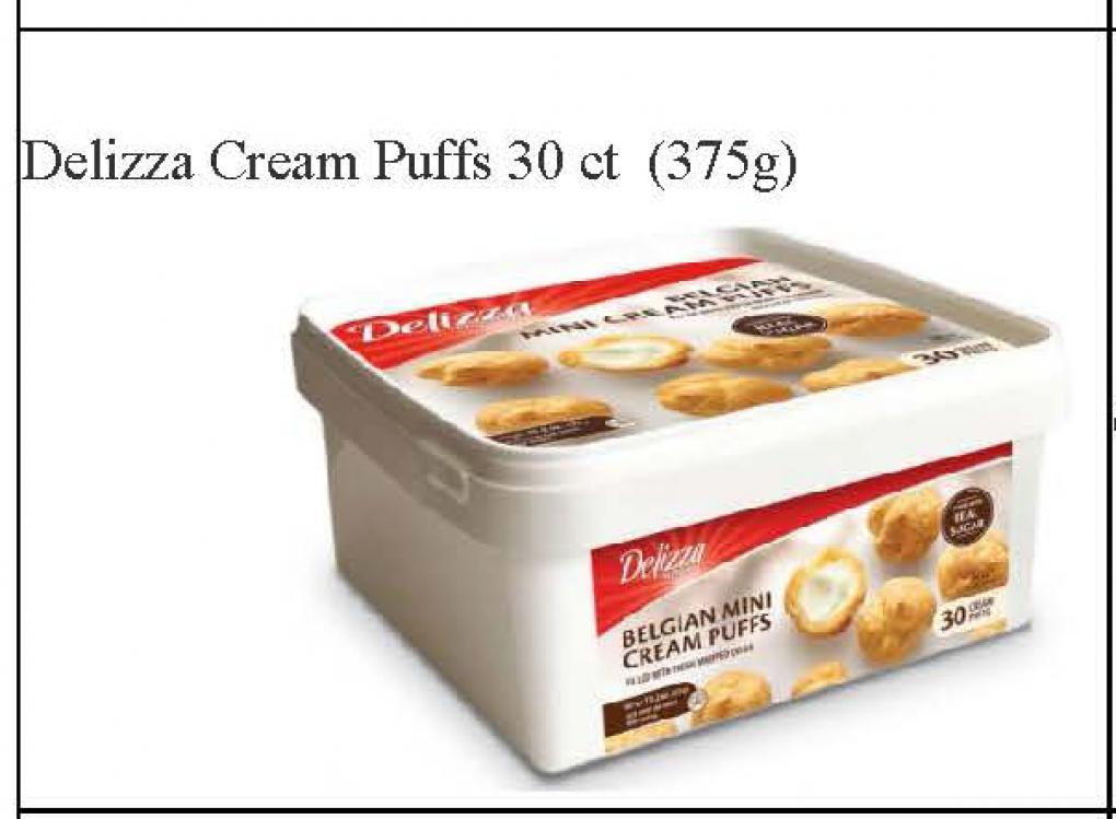 CAPublicHealth's tweet photo. #Poppies International #recalls #Delizza Cream Puffs due to possible foreign matter contamination – small metal fragments. More information at https://t.co/65weE3lUc8 https://t.co/NTFZZjlCJX