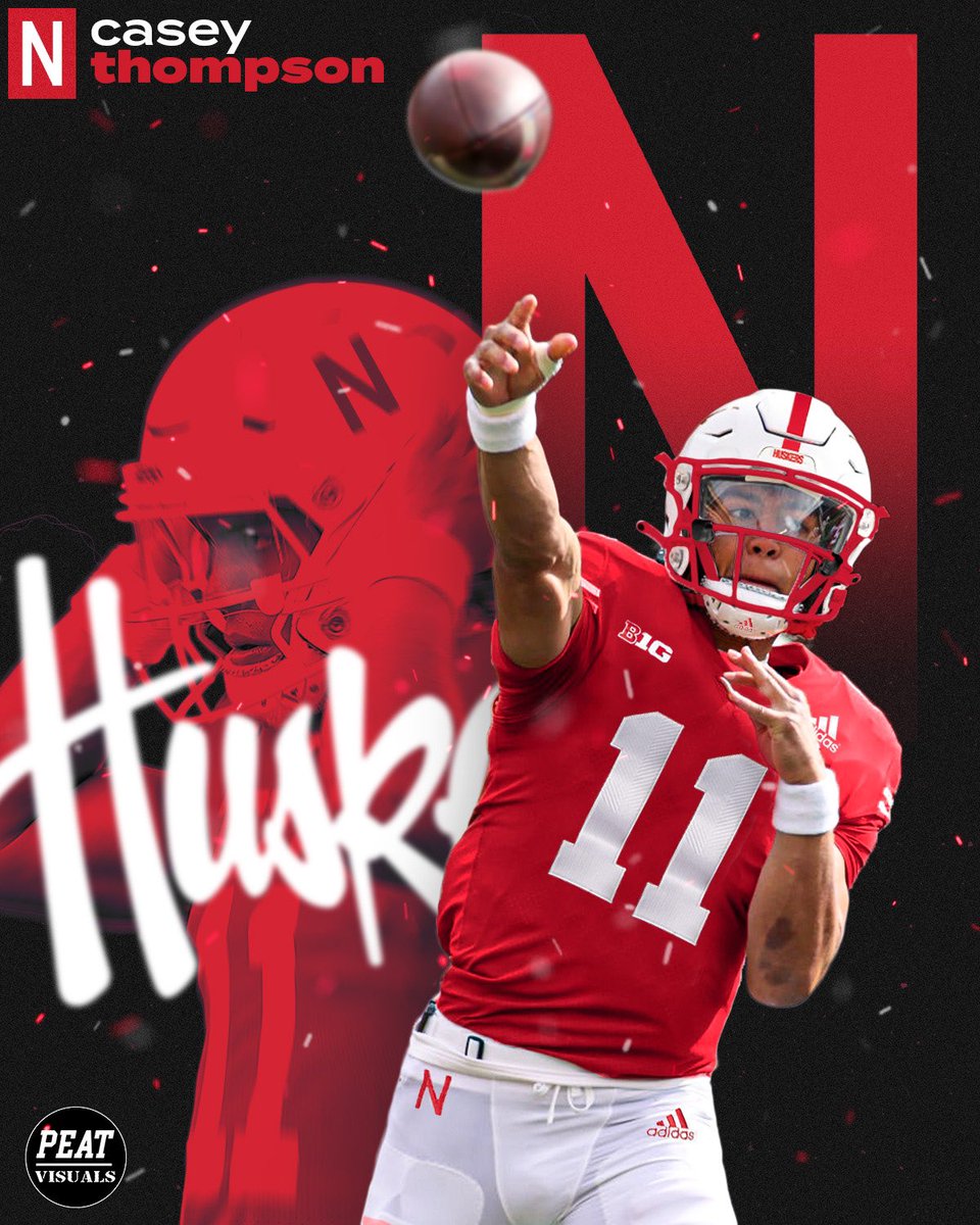 HuskerGraphics's tweet image. Casey Thompson to Nebraska has been picking up some steam... have the Huskers finally found their QB? 🤔🌽🎈