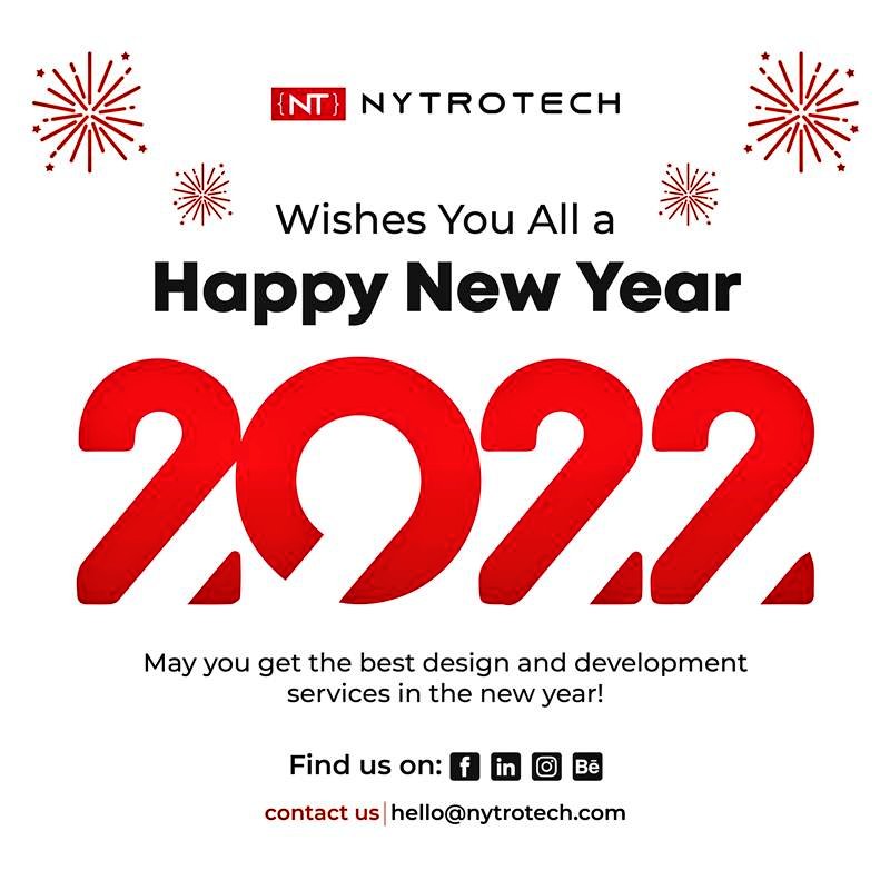 nytrotech_com's tweet photo. ✨HAPPY NEW YEAR 2022!✨ 

NYTROTECH PRIVATE LIMITED IS WISHING YOU A HAPPY NEW YEAR!🥰 

May your every day of the new year to be filled with success, happiness, and prosperity.❤️🤍 ♥️

WE CODE YOUR DREAMS! https://t.co/7otii5eA6Z