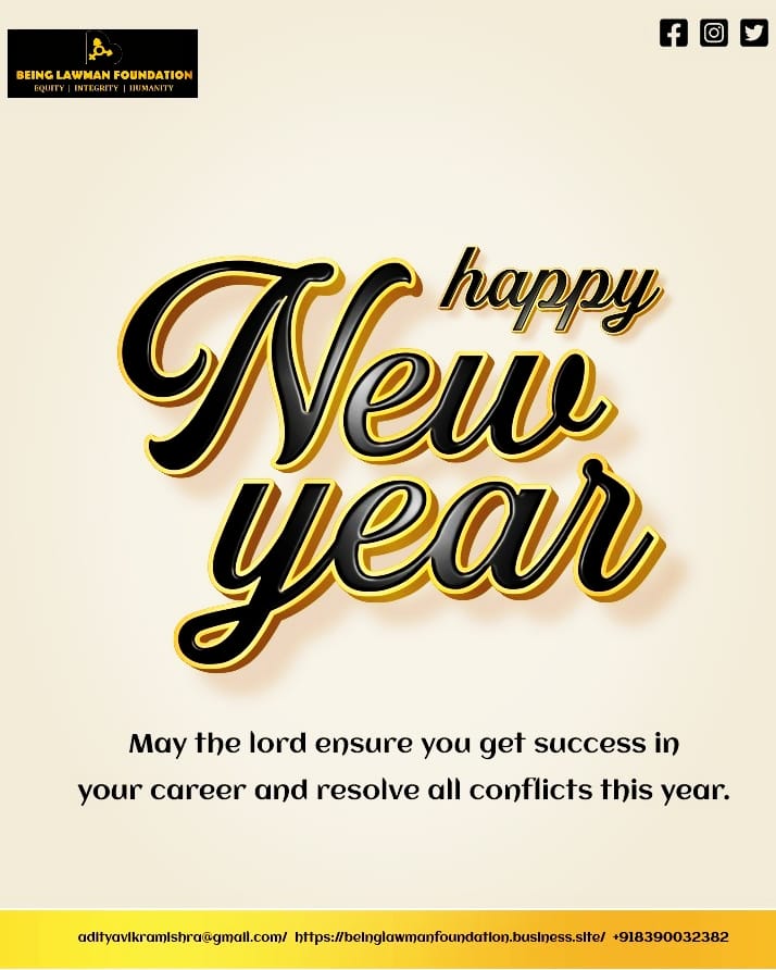 BeingLawman's tweet photo. #2022
May this upcoming year bring #GoodLuck &amp; #Prosperity to your home and life.
#LiveHappily &amp; #StayWell.
WELCOME 2022
#HappyNewYear #ByeBye2021 #NewYear2022 #NewYearWishes #LegalServices #LegalAid #LegalAwareness #NonProfitOrganisation #Equity #Integrity #Humanity #BeingLawman https://t.co/KE3fKrGsyK