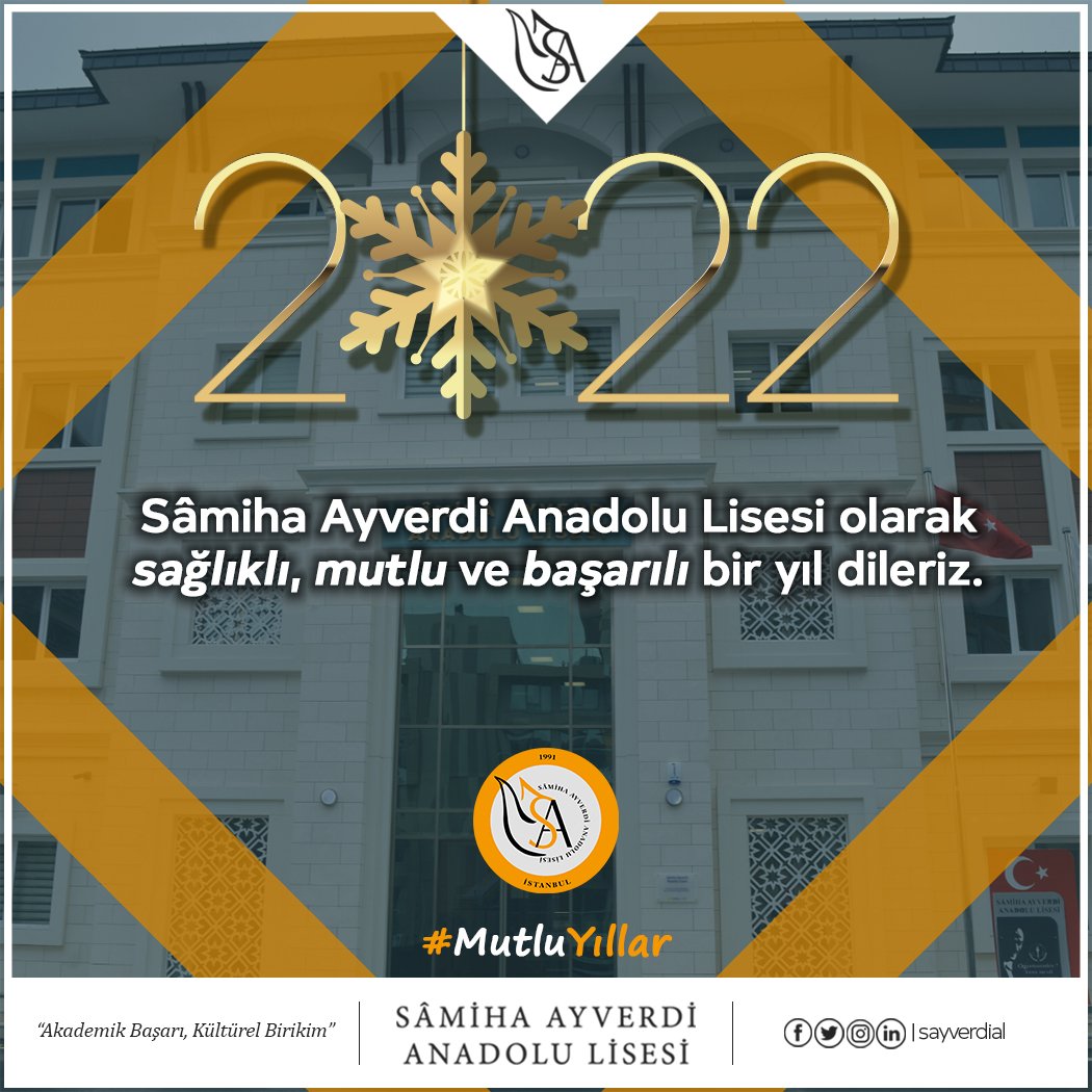 Ayverdi ailesi olarak sağlık, mutluluk ve başarılarla dolu geçirdiğimiz bir yıl olması dileğimizle…

Mutlu yıllar Ayverdililer! 💛
#MutluYıllar