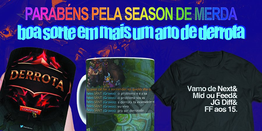 xetdolol's tweet photo. 🚨 SORTEIO FINAL DE ANO XET DO LOL

↪️ Serão 3 ganhadores, cada um receberá:

🍺 2 canecas xetdolol
👕 2 camisetas xetdolol
🎟️ 2000 RP

Regras:

✨ Seguir @xetdoecommerce 
✨ RT neste tweet
✨ RT no tweet fixado do @xetdoecommerce 

🎁 Resultado nessa madrugada (01/01) https://t.co/buSxq6l40x