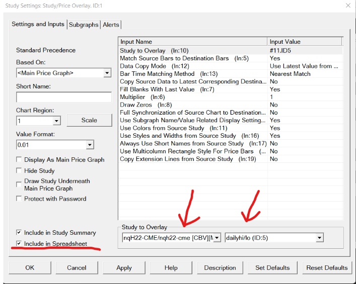 Find your study you want and overlay it, rename it so it’s easier to find in the "short name:" section