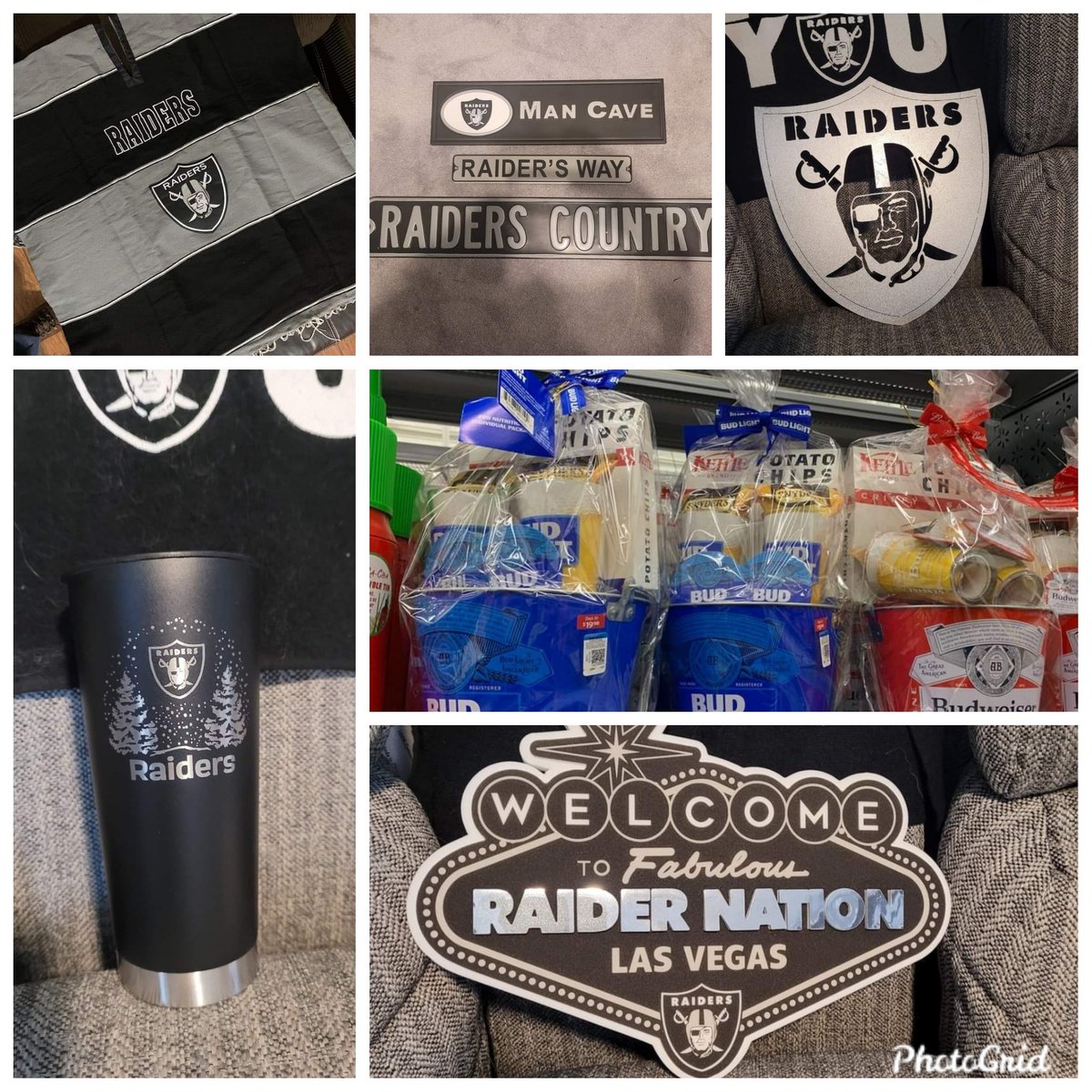 918RaiderNation's tweet photo. Here are our raffle items for Sunday's game, all proceeds going to @iAM_JoshJacobs efforts for Operation Warm! We hope to see you there!

#RaiderNation https://t.co/IChh0ZZKyi