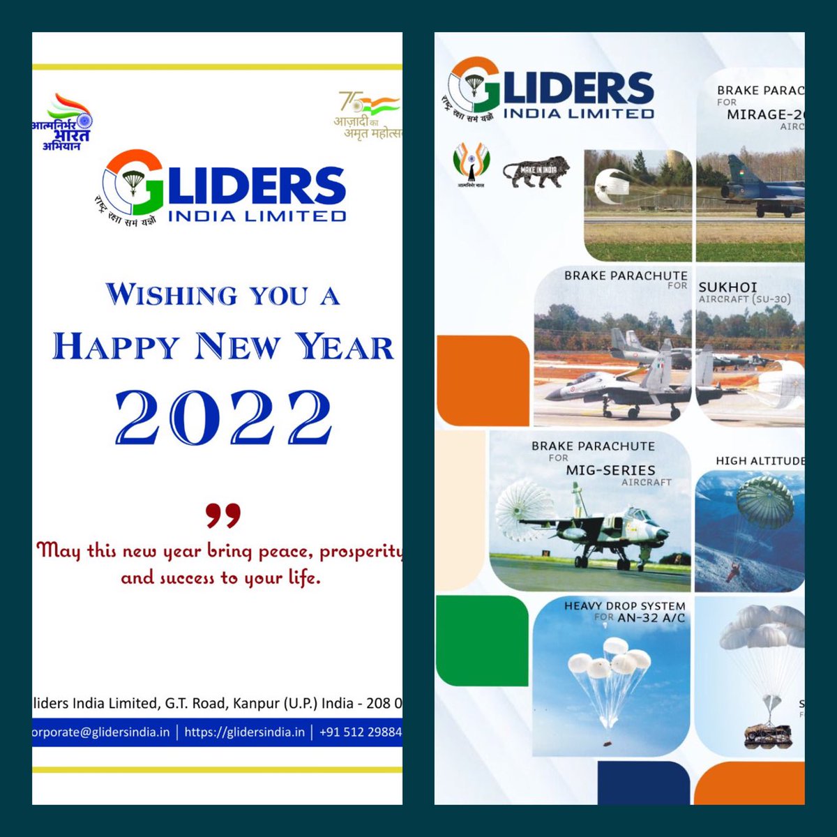 ⁦@GlidersL⁩ india limited Wish you and your family members a very Happy,Healthy and Prosperous New Year 2022.💐🎂🙏