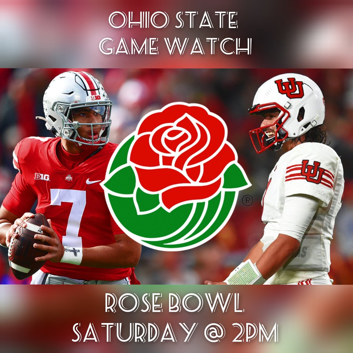 Join us in the beer garden Saturday at 2pm cheering on <a href="/OhioStateFB/">Ohio State Football</a> in the Rose Bowl!