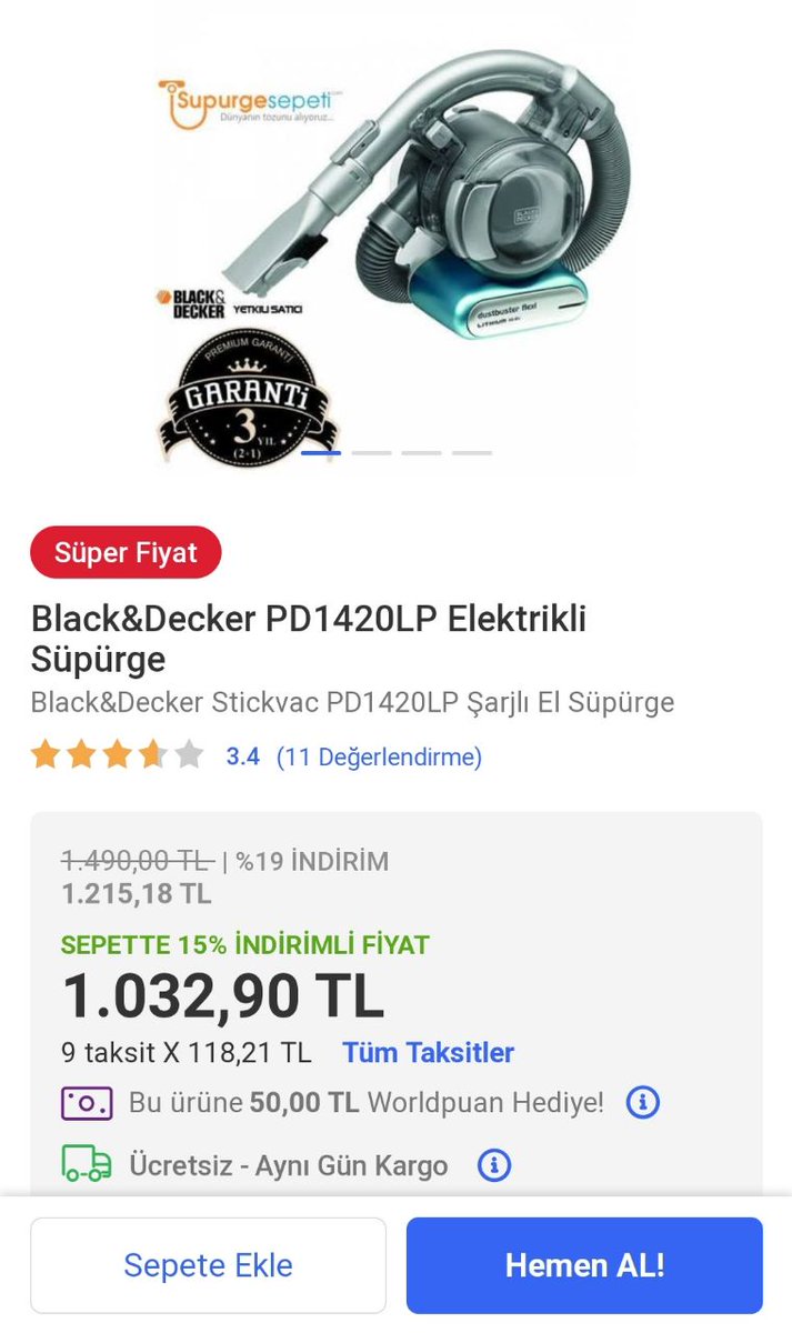 ewo1925's tweet photo. 🔥 Saatlik fırsatlar  indirimde 😍

🛒Sepette Özel İndirimler

🚚Ücretsiz Kargo Seçeneği

Hemen Alışverişe Başla.🛍 İndirimli fırsatları kacirmayin 😍😍
Ürüne git👇👇👇🎉🎉🎉🎉
https://t.co/VsmvGLuf0U

#ALİŞVERİŞ #işbirliği #İNDİRİM #fırsat #trend #N11 #gittigidiyor https://t.co/8b92ktxsdh