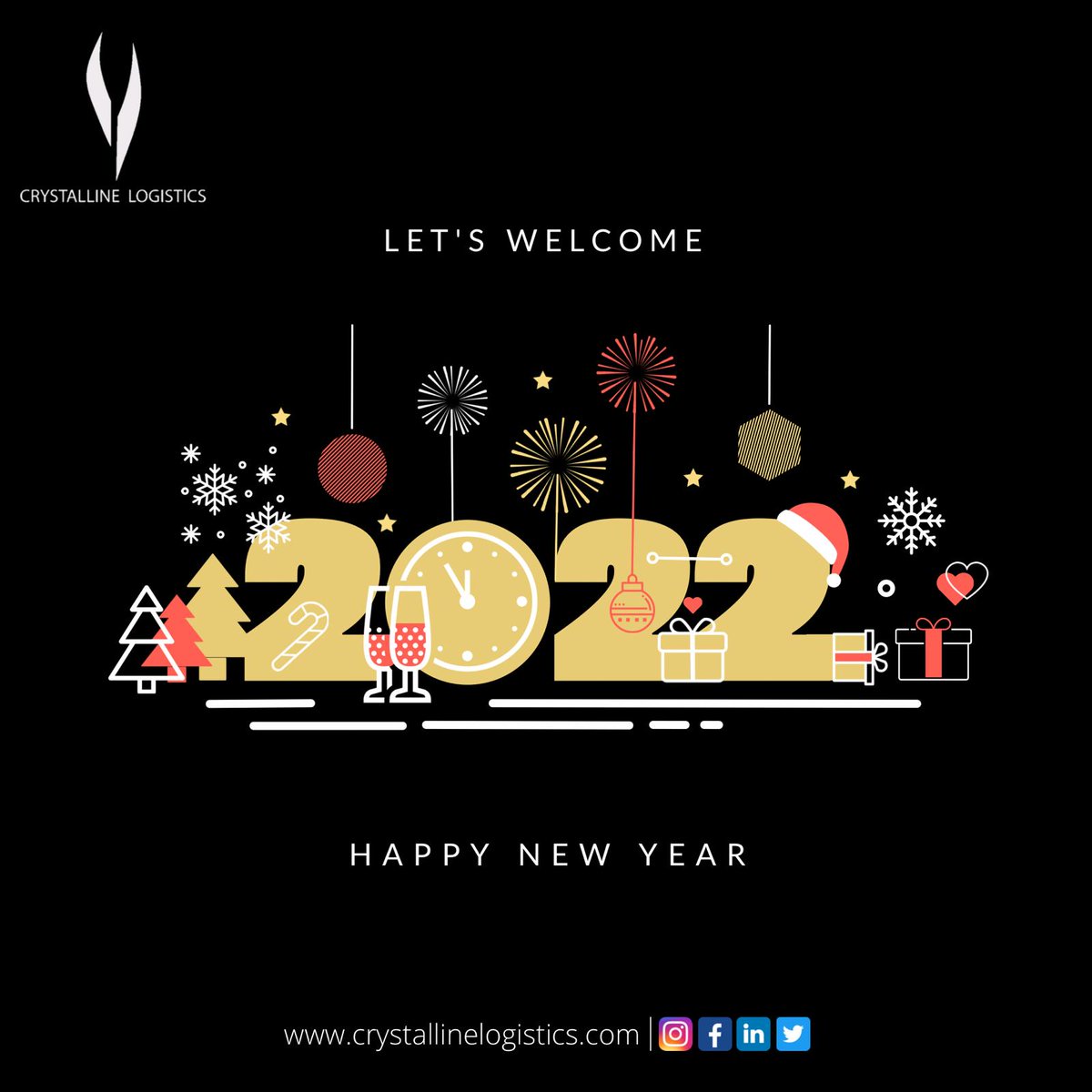 CrystallineLog1's tweet photo. May the New Year 2022 bring you more happiness, success, love and blessings!

#freightforwarder #freightforwarding 
#logisticsmanagement #logistics 
#airexport #airimport 
#oceanfreight #customsclearance #newyear #happynewyear
#newyearwishes #newyear2022  #crystallinelogistics https://t.co/frVYyDnfnj