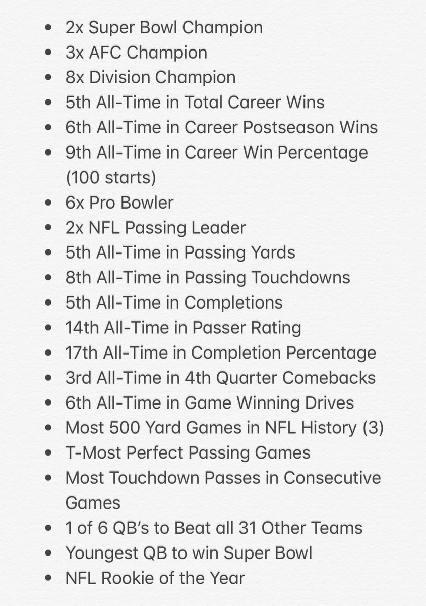 Ben Roethlisberger's accomplishments per IG #Steelers