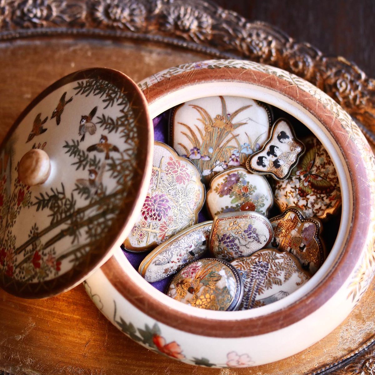 ANTIQUE【アンティーク】WG/YG海水産パール ダイヤモンド