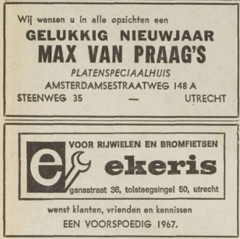 UtrechtschNws's tweet photo. Deze Utrechtse ondernemers wensten u 55 jaar geleden een goede jaarwisseling. (1966) https://t.co/VPGT6NI33L